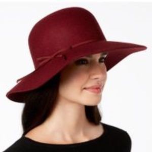 Nine West Wool Felt Floppy Hat Burgundy